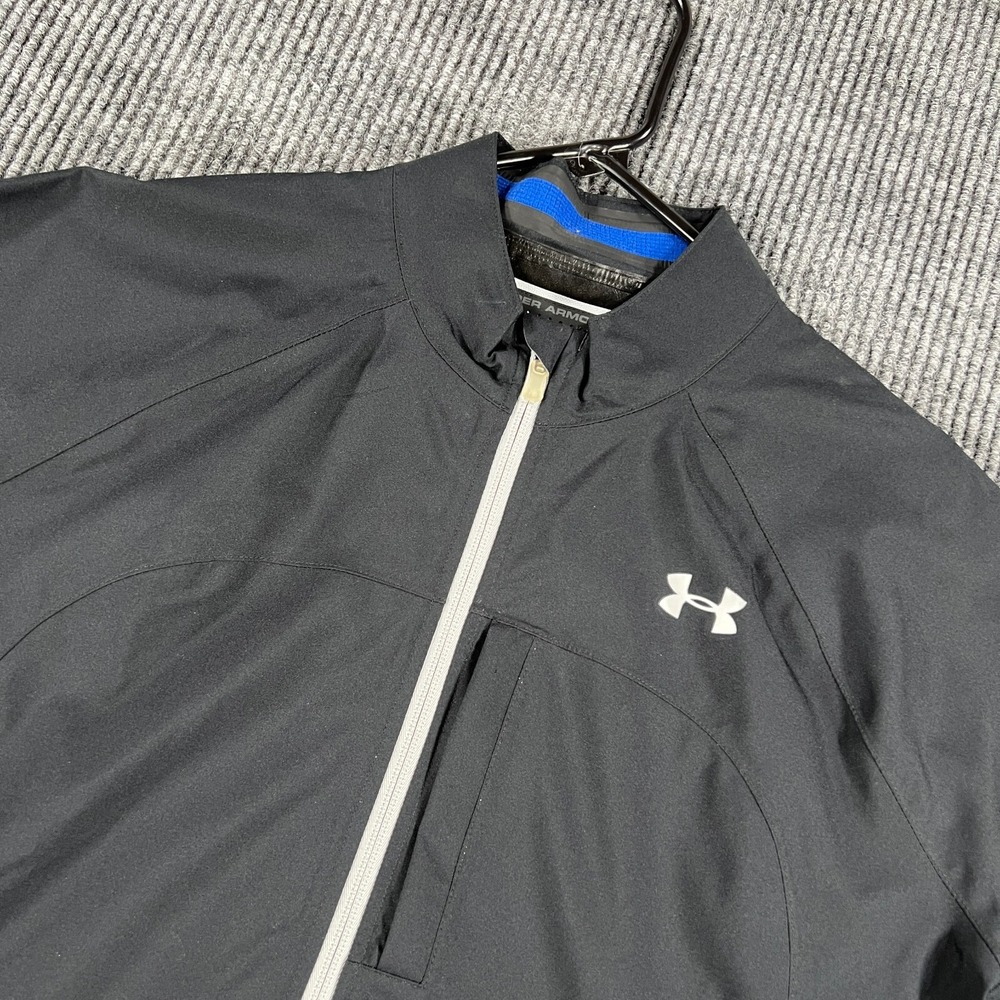 Under Armour Cold Gear Jacket Womens Large Black Full Zip Long Sleeve Storm